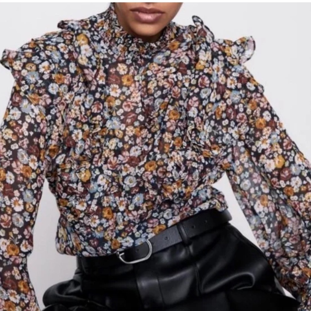 Zara Multicolor Floral Blouse - Picture 6 of 8